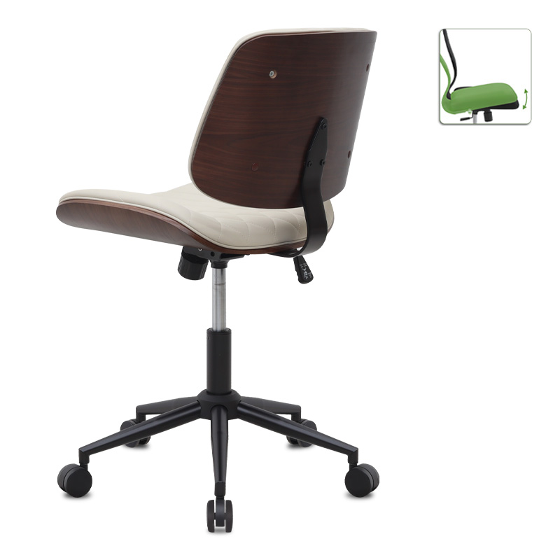 Καρέκλα Γραφείου Corina Megapap Από Τεχνόδερμα Χρώμα Ανοιχτό Μπεζ 60X65X82/92Εκ.