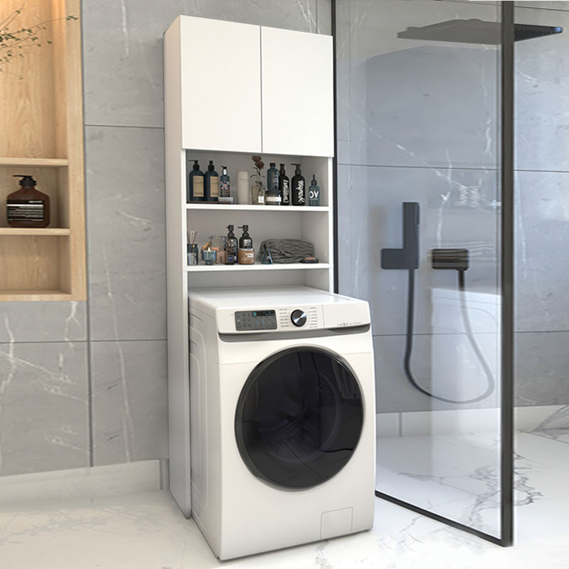 Έπιπλο Πλυντηρίου Ramsey Megapap Από Μελαμίνη Χρώμα Λευκό 65X27X190,6Εκ.