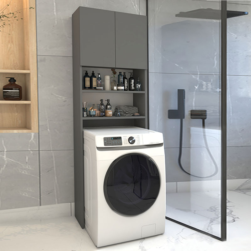 Έπιπλο Πλυντηρίου Ramsey Megapap Από Μελαμίνη Χρώμα Ανθρακί 65X27X190,6Εκ.