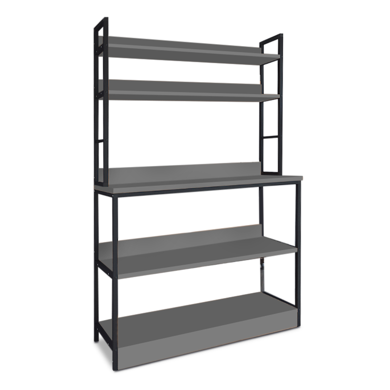 Έπιπλο Κουζίνας Foyer Megapap Μεταλλικό - Μελαμίνης Χρώμα Μαύρο - Ανθρακί 101X36X160,7Εκ.