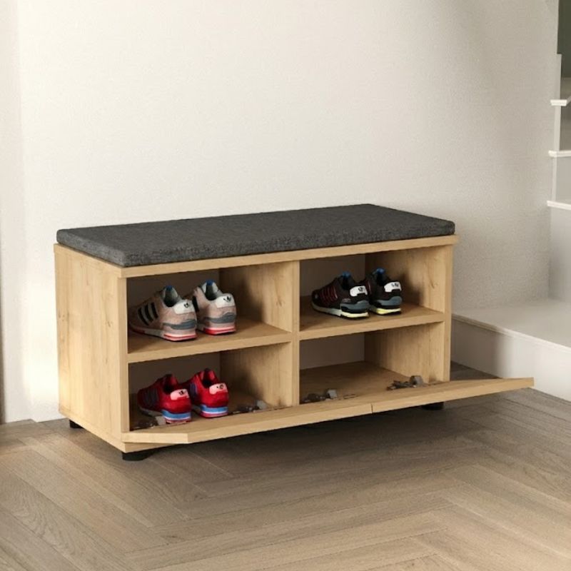 Παπουτσοθήκη Twain Megapap 8 Ζευγών Χρώμα Sapphire Oak 80X35X42Εκ.