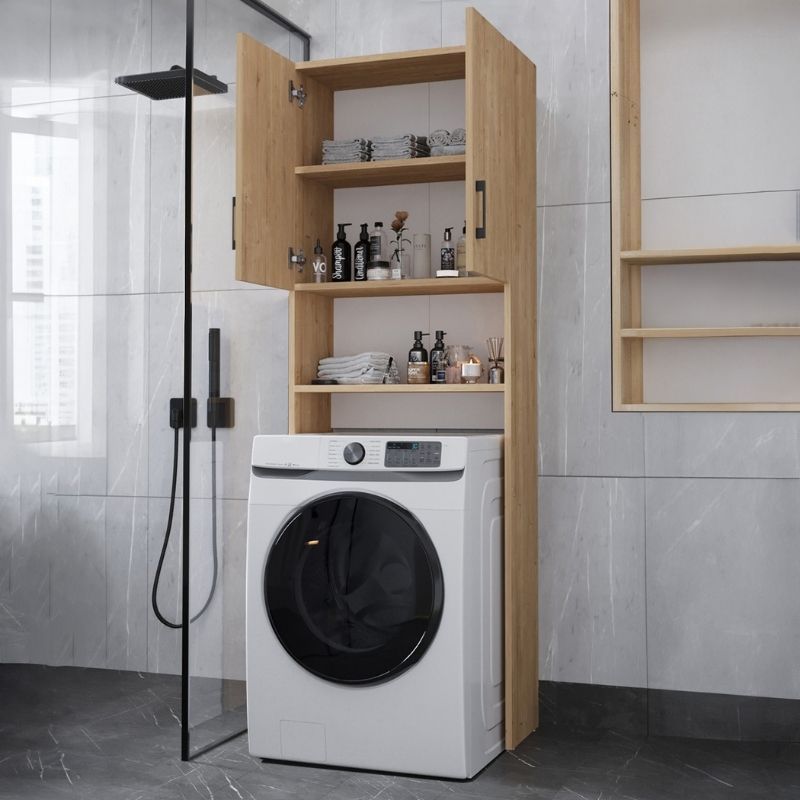 Έπιπλο Πλυντηρίου Holton Megapap Χρώμα Sapphire Oak 65,5X30X180Εκ.