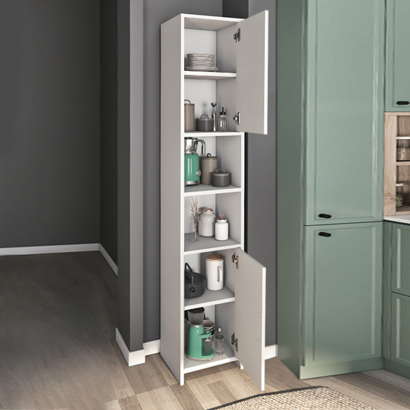 Έπιπλο Κουζίνας - Μπάνιου Hobbes Megapap Από Μελαμίνη Χρώμα Λευκό 35X30X180Εκ.