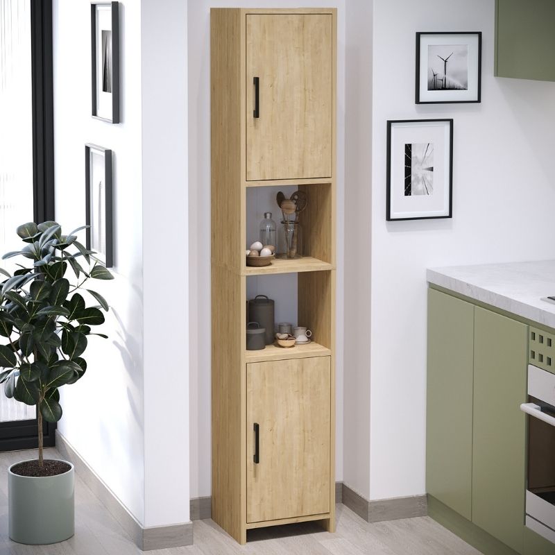 Ντουλάπι Κουζίνας - Μπάνιου Hobbes Megapap Χρώμα Sapphire Oak 35X30X180Εκ.