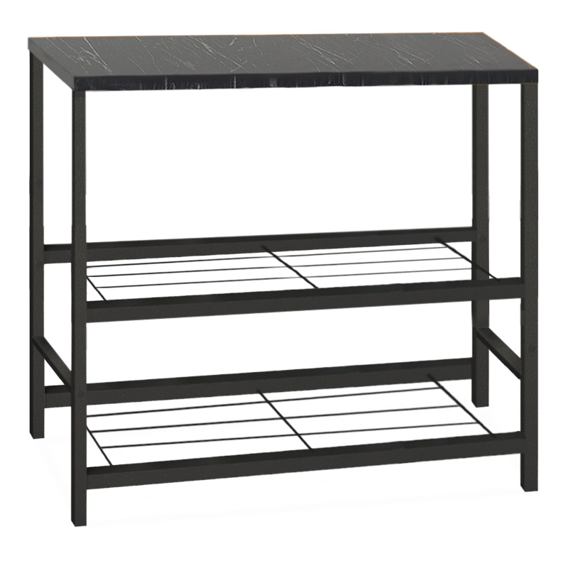 Βοηθητικό Τραπεζάκι Για Φουρνάκι Mulligan Megapap Μεταλλικό - Μελαμίνης Χρώμα Μαύρο - Εφέ Μαρμάρου 80X40X80Εκ.