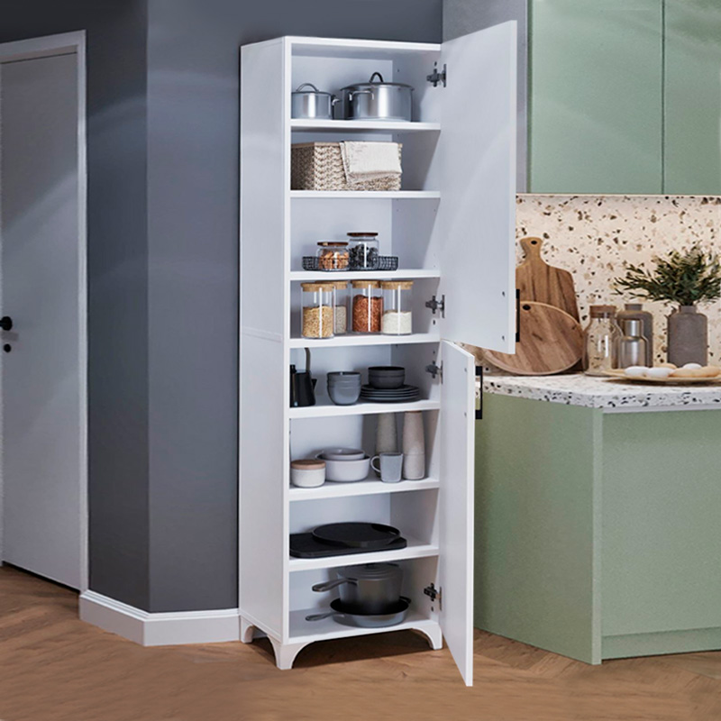 Ντουλάπι Κουζίνας/Μπάνιου Charlie Megapap Χρώμα Λευκό 49X31,8X173,9Εκ.