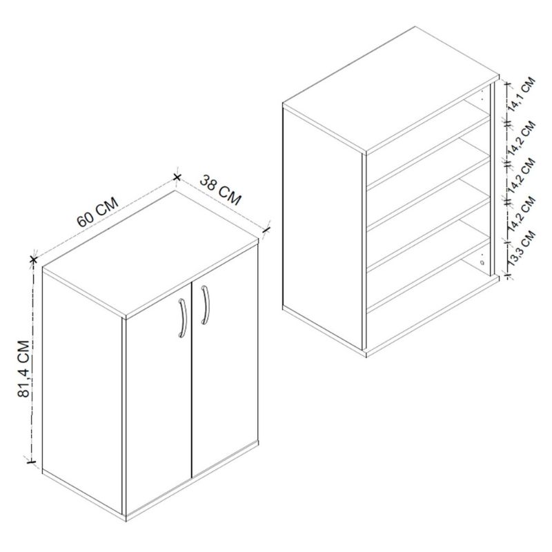 Παπουτσοθήκη - Ντουλάπι Manolo Megapap Χρώμα Λευκό 60X38X81,4Εκ.