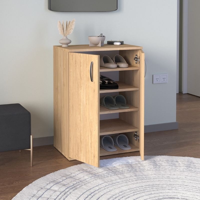 Παπουτσοθήκη - Ντουλάπι Manolo Megapap Χρώμα Sapphire Oak 60X38X81,4Εκ.