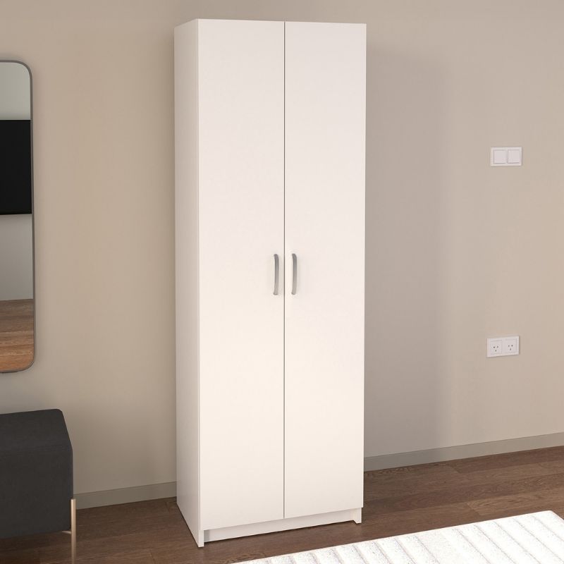 Ντουλάπα Ρούχων - Παπουτσοθήκη Renso Megapap Δίφυλλη Χρώμα Λευκό 59,8X37,8X178,5Εκ.