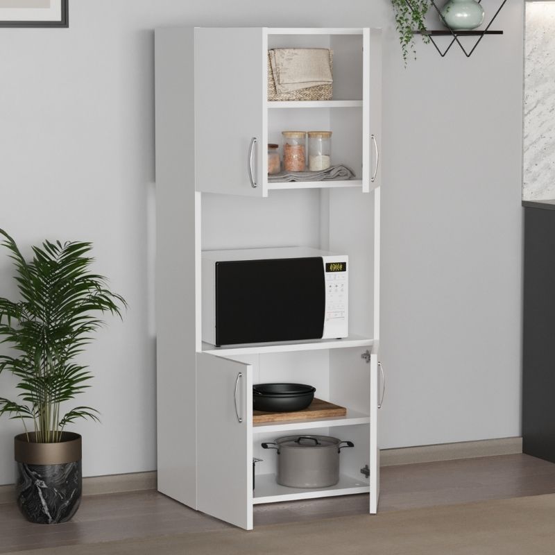 Ντουλάπα Κουζίνας Armado Megapap Χρώμα Λευκό 60X32X140Εκ.