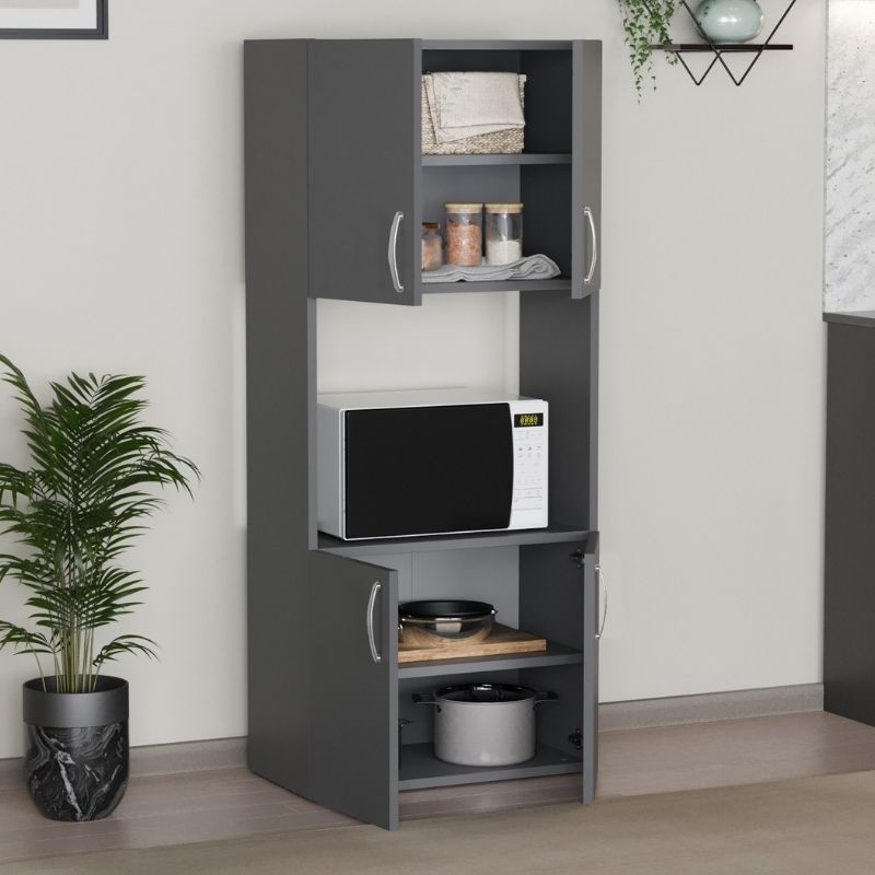 Ντουλάπα Κουζίνας Armado Megapap Χρώμα Ανθρακί 60X32X140Εκ.