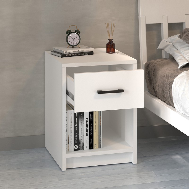 Κομοδίνο Scoty Megapap Χρώμα Λευκό 40,2X35,3X55Εκ.