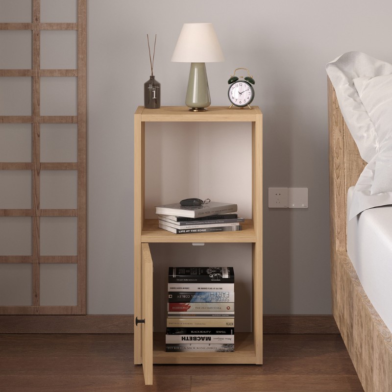 Κομοδίνο Vito Megapap Χρώμα Sapphire Oak 34X30X66,4Εκ.