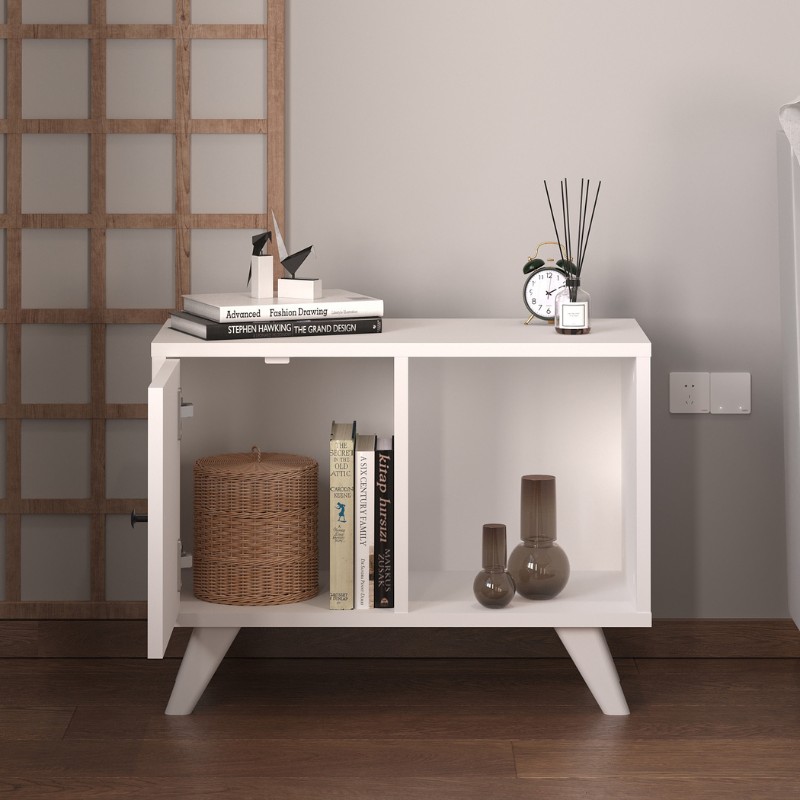 Κομοδίνο Rico Megapap Χρώμα Λευκό 65,2X30X49Εκ.