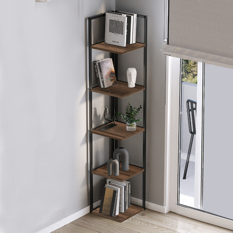 Βιβλιοθήκη Γωνιακή Lidia Megapap Χρώμα Μαύρο - Καπνιστή Καρυδιά 33,5X33,5X180Εκ. Βιβλιοθήκη Γωνιακή Lidia Megapap Χρώμα Μαύρο - Καπνιστή Καρυδιά 33,5X33,5X180Εκ.