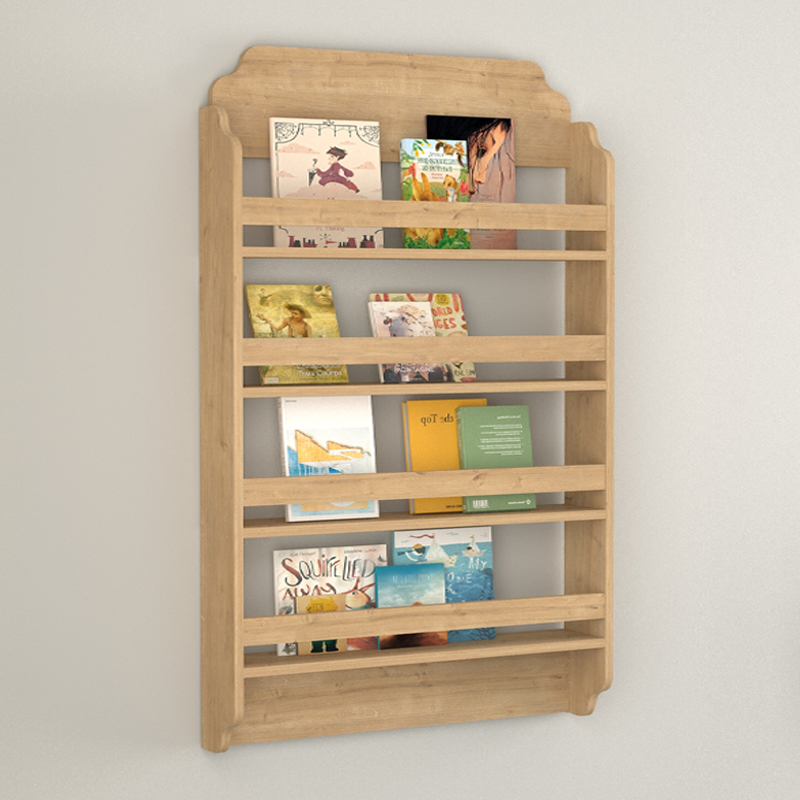 Επιτοίχια Βιβλιοθήκη - Ραφιέρα Montessori Megapap Χρώμα Sapphire Oak 80X15X132Εκ.