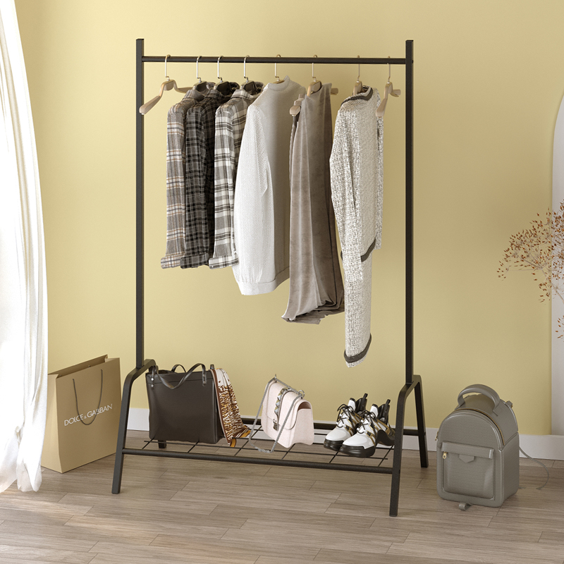 Επιδαπέδια Κρεμάστρα Selman Megapap Μεταλλική Χρώμα Μαύρο 87,6X36X136Εκ.