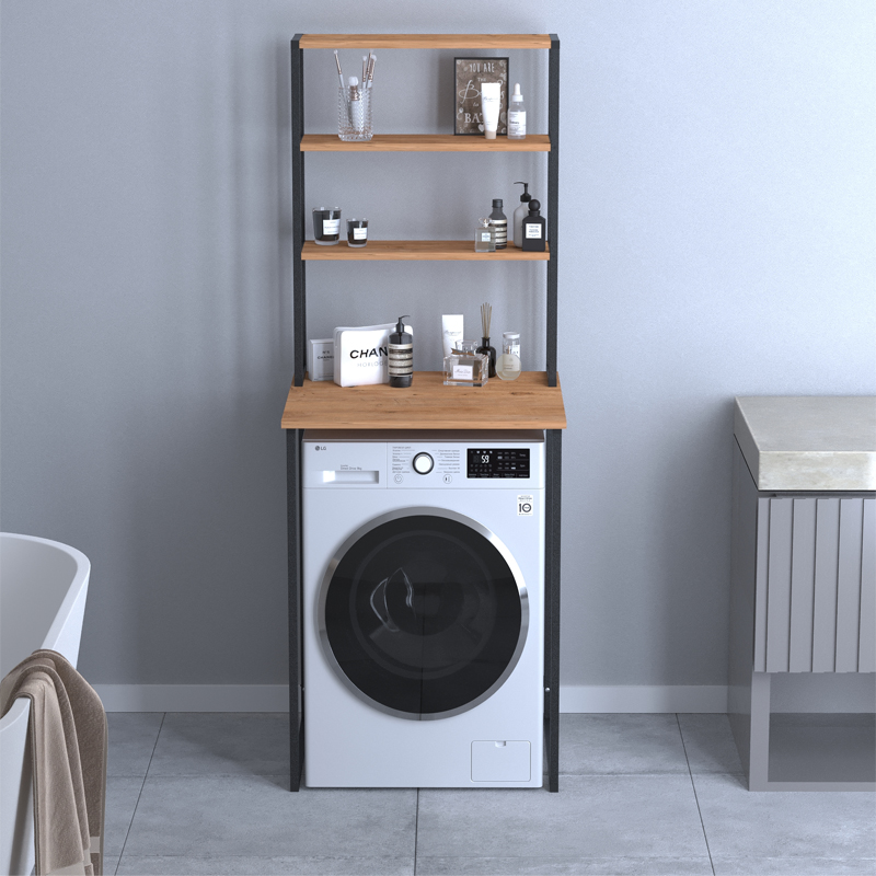 Έπιπλο Πλυντηρίου Bobby Megapap Χρώμα Pine Oak 67X60X178Εκ.