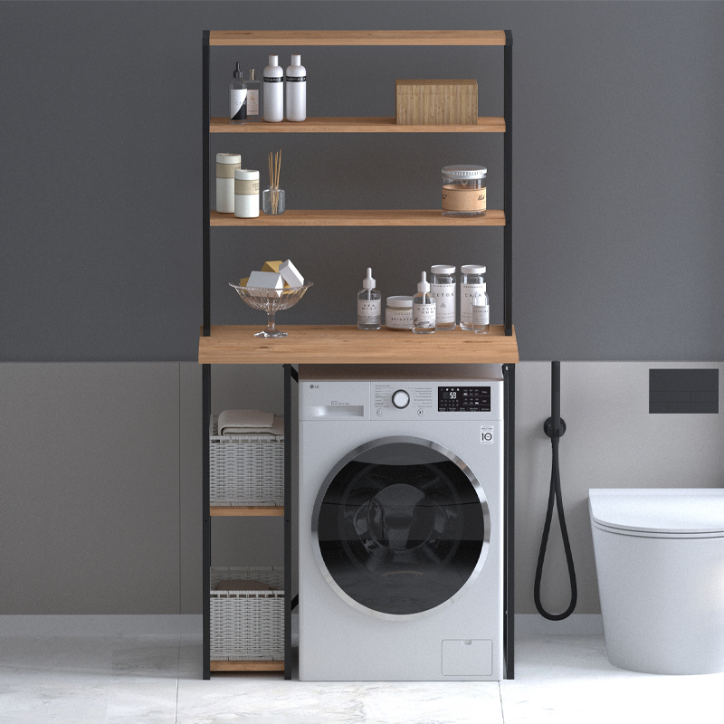 Έπιπλο Πλυντηρίου Berkus Megapap Χρώμα Pine Oak 90X60X178Εκ.