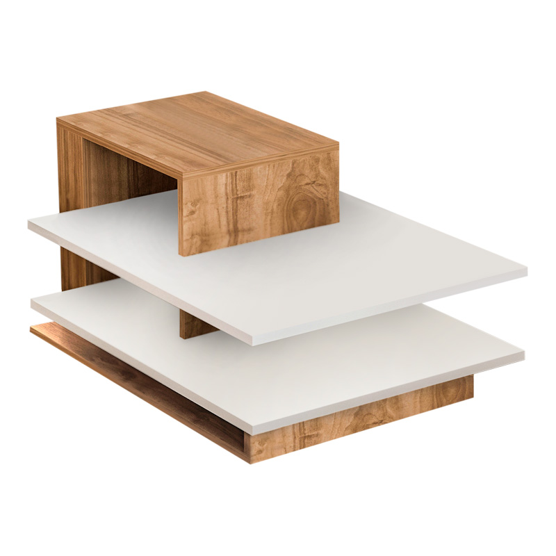 Τραπεζάκι Σαλονιού Venus Megapap Από Μελαμίνη Χρώμα Λευκό - Καρυδί 85X60X43,6Εκ.