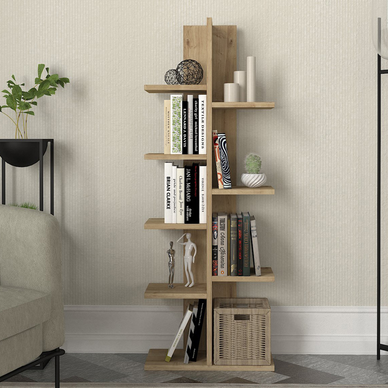 Βιβλιοθήκη Tree Megapap Χρώμα Sapphire Oak 45X21,4X121,8Εκ.