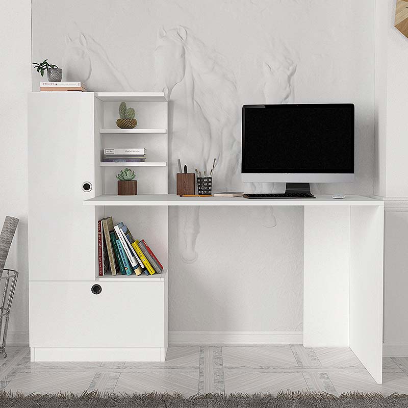 Γραφείο Εργασίας Domingo Megapap Από Μελαμίνη Χρώμα Λευκό 149,5X60X120Εκ.