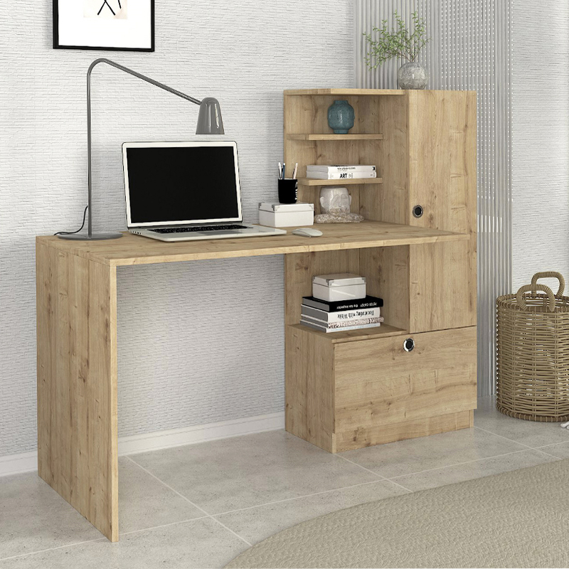 Γραφείο Εργασίας Merino Megapap Χρώμα Sapphire Oak 149,5X61,8X120Εκ.