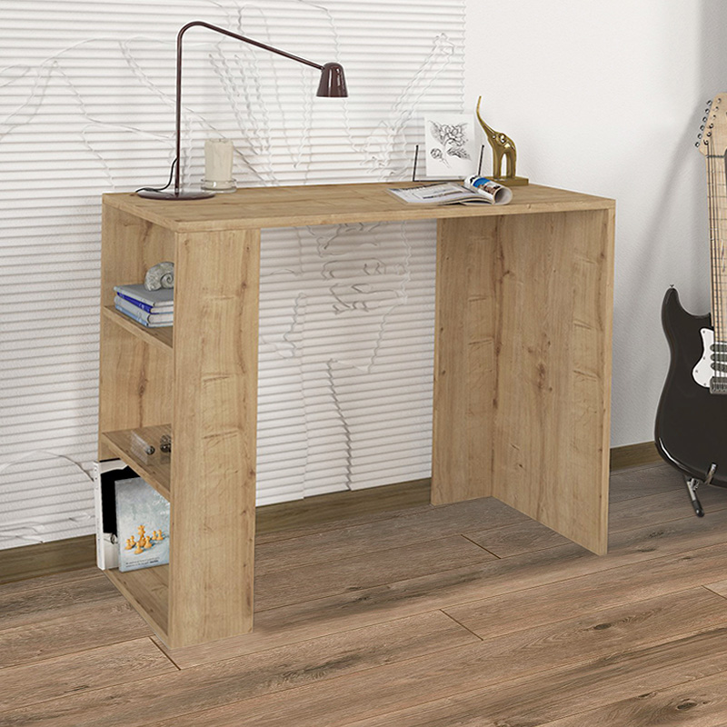 Γραφείο Εργασίας Netenia Megapap Από Μελαμίνη Χρώμα Sapphire Oak 90X40X74Εκ.