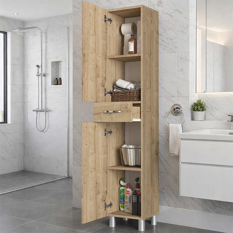 Ντουλάπι Κουζίνας - Μπάνιου Selina Megapap Χρώμα Sapphire Oak 35X31X179Εκ.