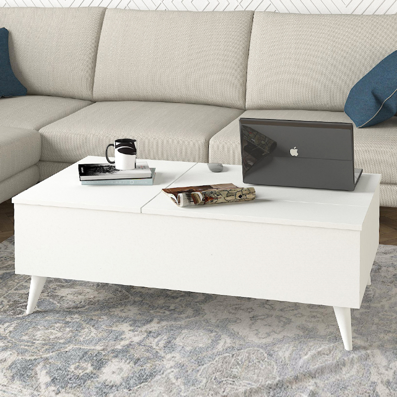 Τραπεζάκι Σαλονιού Roy Megapap Με Σερβιτόρο Χρώμα Λευκό 121X69X40Εκ. Τραπεζάκι Σαλονιού Roy Megapap Με Σερβιτόρο Χρώμα Λευκό 121X69X40Εκ.