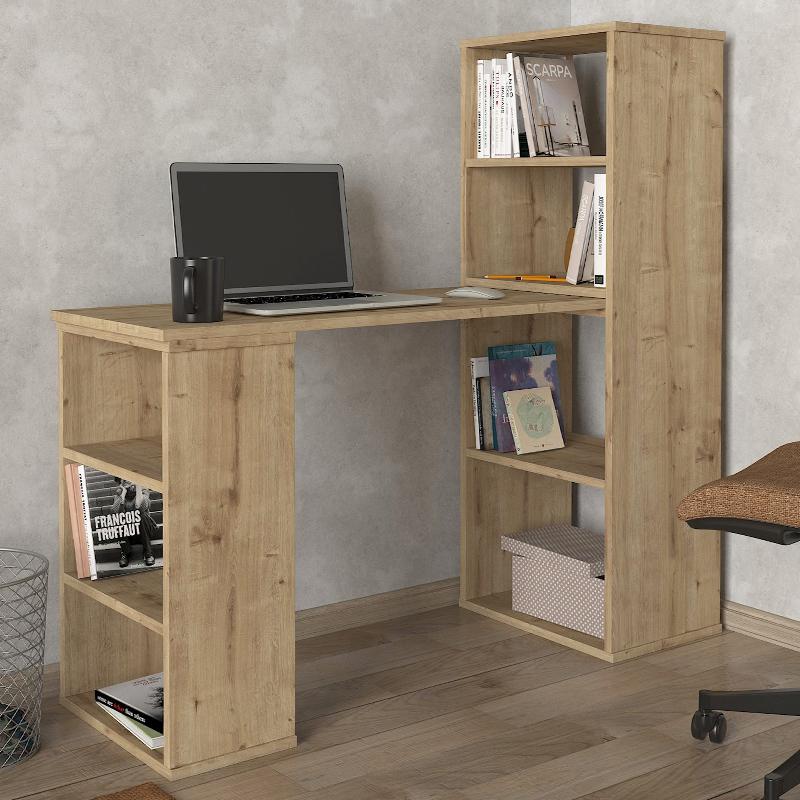 Γραφείο Εργασίας Πολυμορφικό Last Megapap Χρώμα Sapphire Oak 119X44,7X123Εκ.