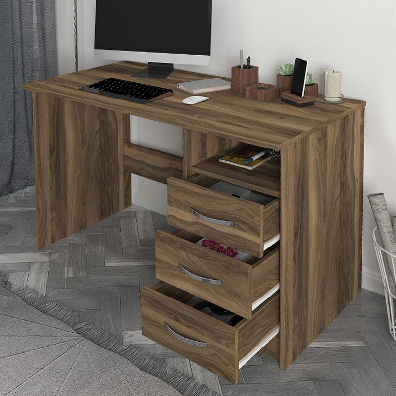 Γραφείο Εργασίας Eldoris Megapap Χρώμα Καρυδί 120X60X75Εκ.