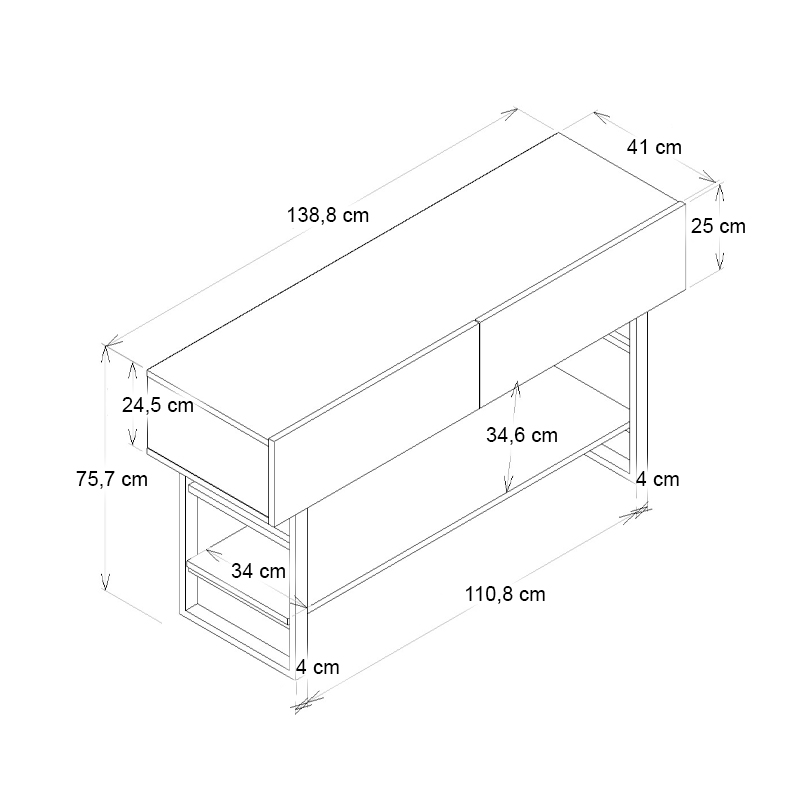 Κονσόλα Aron Megapap Χρώμα Λευκό Εφέ Μαρμάρου 138,8X41X75,7Εκ.