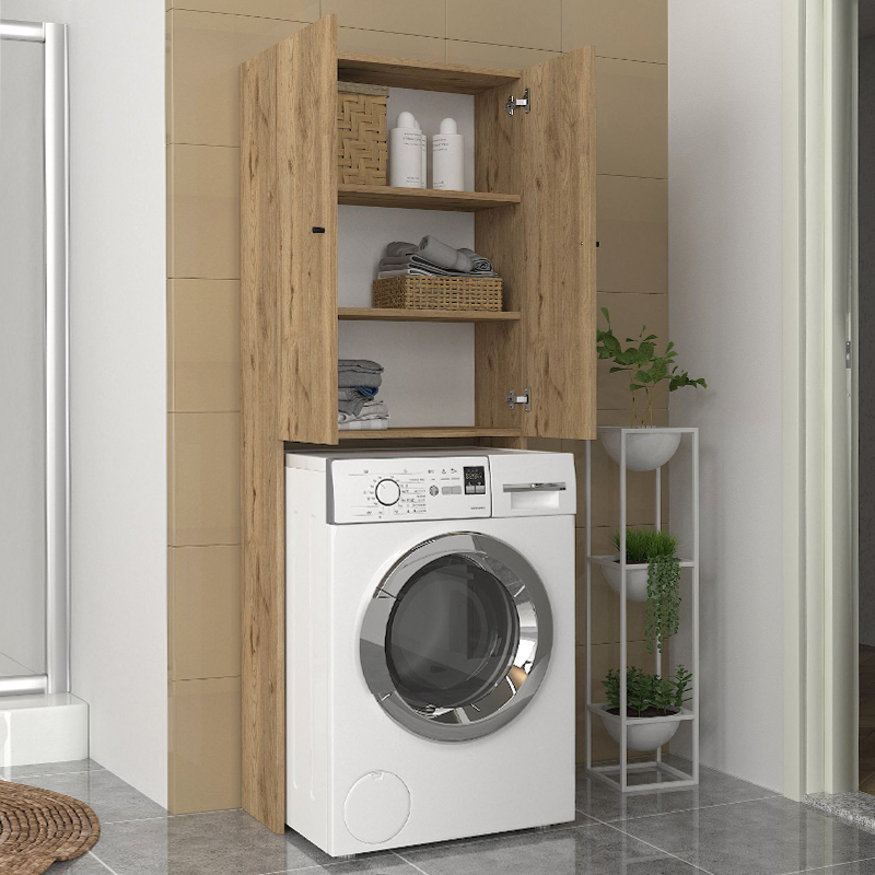 Έπιπλο Πλυντηρίου Romme Megapap Χρώμα Sepet Oak 65X27,1X180Εκ. Έπιπλο Πλυντηρίου Romme Megapap Χρώμα Sepet Oak 65X27,1X180Εκ.