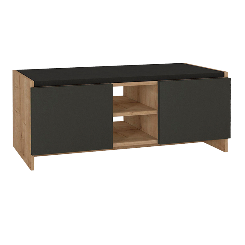Παπουτσοθήκη Verly Megapap Χρώμα Sapphire Oak - Ανθρακί 110X33,2X43Εκ.