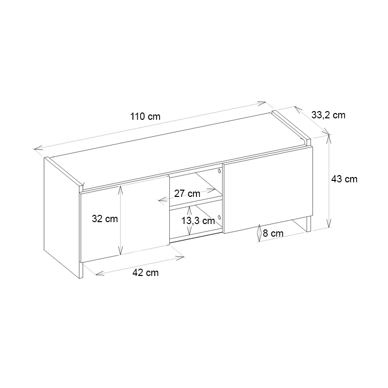 Παπουτσοθήκη Verly Megapap Χρώμα Sapphire Oak - Ανθρακί 110X33,2X43Εκ.