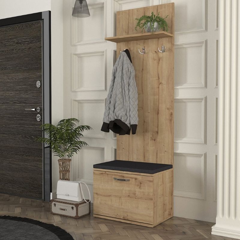 Έπιπλο Εισόδου Track Megapap Χρώμα Sapphire Oak 60X38,2X190Εκ.