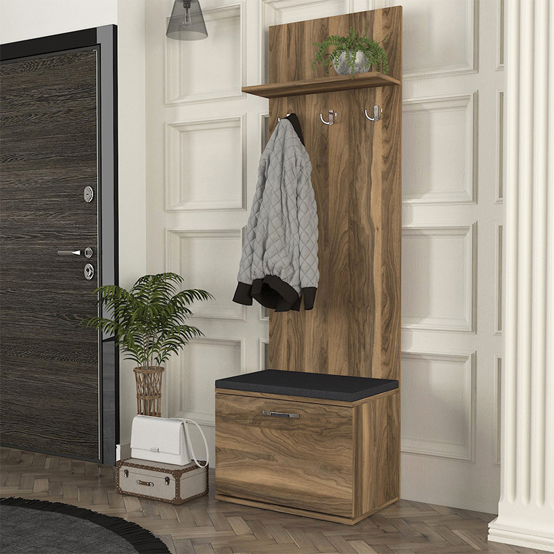 Έπιπλο Εισόδου Track Megapap Χρώμα Καρυδί 60X38,2X190Εκ.