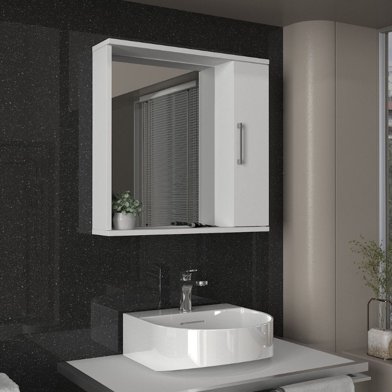 Καθρέπτης Μπάνιου Deal Μegapap Χρώμα Λευκό 65X15,3X65Εκ.