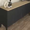 Μπουφές Pedro Megapap Χρώμα Ανθρακί - Rota Oak 150X45X75Εκ.