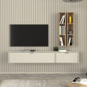Σύνθεση Τηλεόρασης Επιτοίχια Edgar Χρώμα Sandstone - Sepet Oak 198,4X29,6X148,5Εκ.