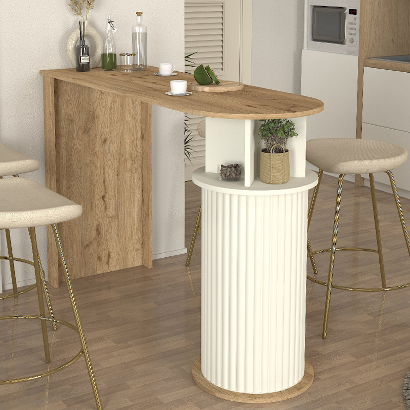 Τραπέζι Μπαρ Bohema Megapap Χρώμα Sepet Oak - Ivory 150X51,6X101,8Εκ. Τραπέζι Μπαρ Bohema Megapap Χρώμα Sepet Oak - Ivory 150X51,6X101,8Εκ.