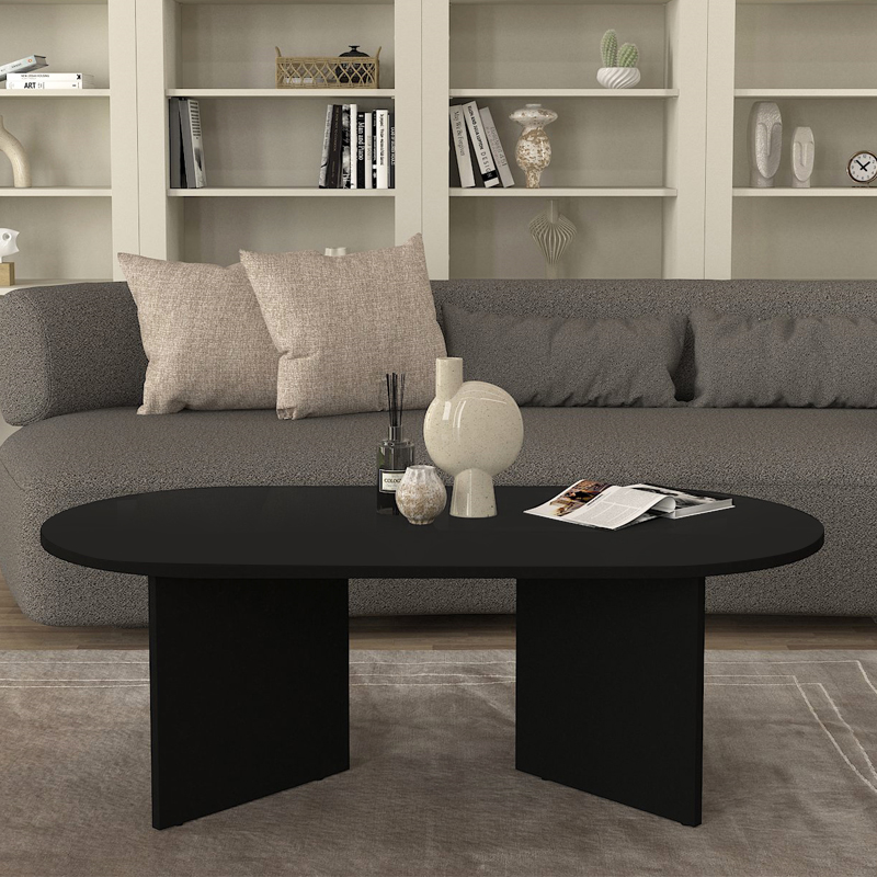 Τραπεζάκι Σαλονιού Cortado Megapap Χρώμα Μαύρο 120X60X39,6Εκ.