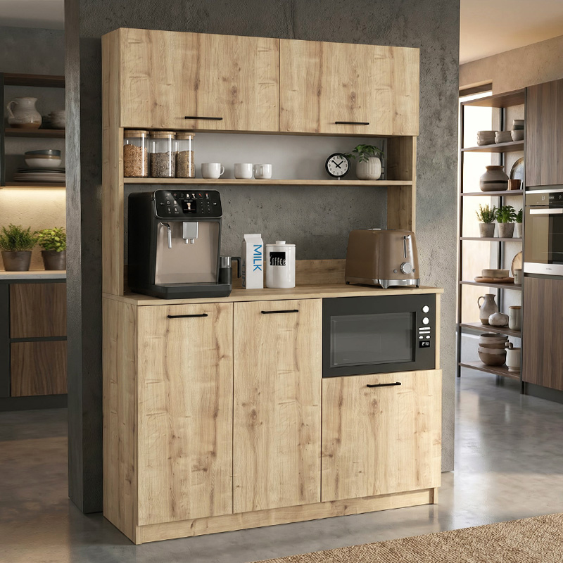 Έπιπλο Κουζίνας Tuco 3 Megapap Χρώμα Sapphire Oak 123,8X40X180Εκ.