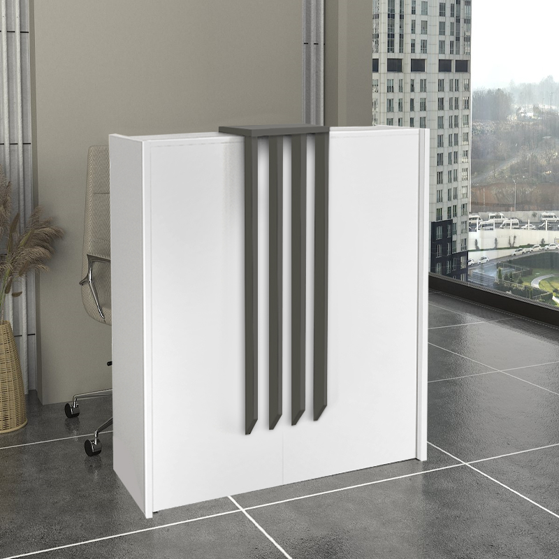 Γραφείο Υποδοχής - Reception Hola Megapap Χρώμα Λευκό - Ανθρακί 93,6X45,2X110,3Εκ.