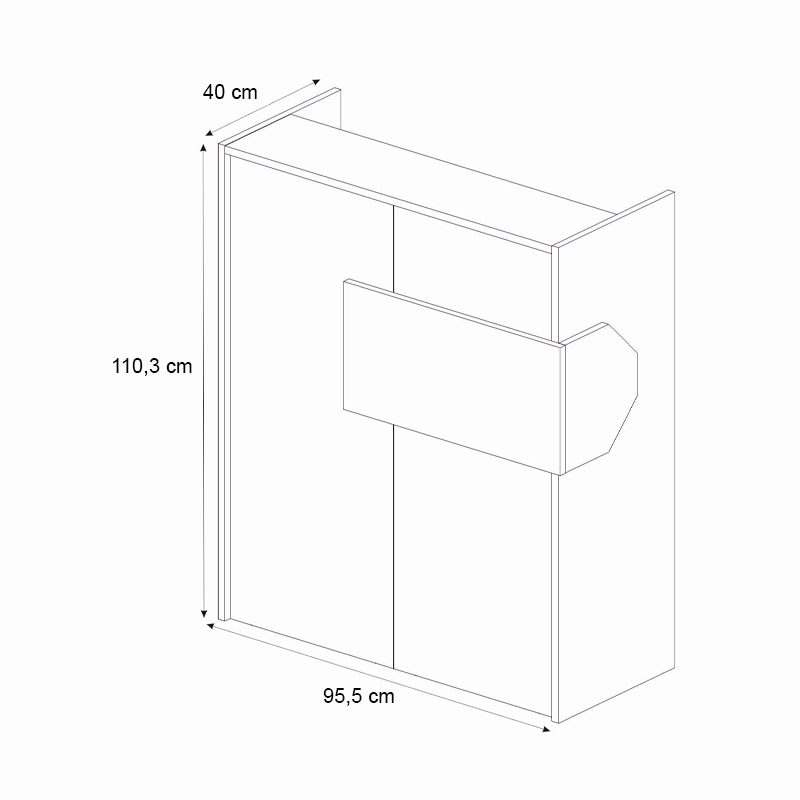Γραφείο Υποδοχής - Reception Aloha Megapap Με Led Χρώμα Λευκό - Ανθρακί 95,5X40X110,3Εκ.