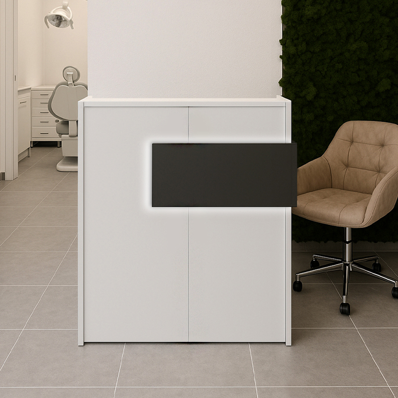 Γραφείο Υποδοχής - Reception Aloha Megapap Με Led Χρώμα Λευκό - Ανθρακί 95,5X40X110,3Εκ.