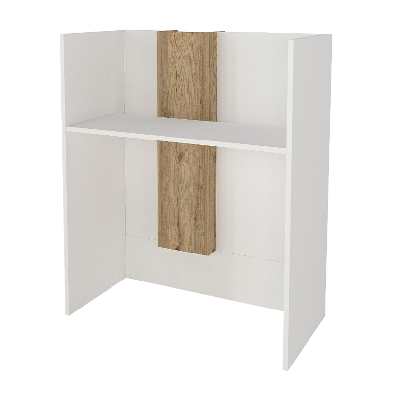 Γραφείο Υποδοχής - Reception Bonveno Megapap Χρώμα Λευκό - Sepet Oak 90X43,2X110Εκ.