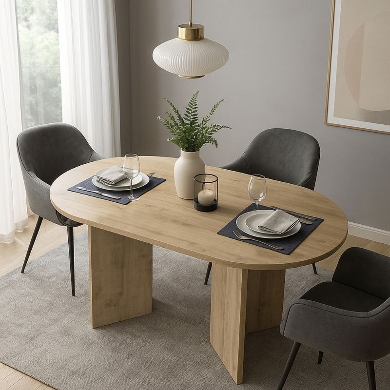 Τραπέζι Cortado Megapap Χρώμα Sapphire Oak 138X80X75Εκ.