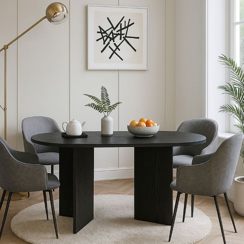 Τραπέζι Cortado Megapap Χρώμα Sencron Black 138X80X75Εκ.